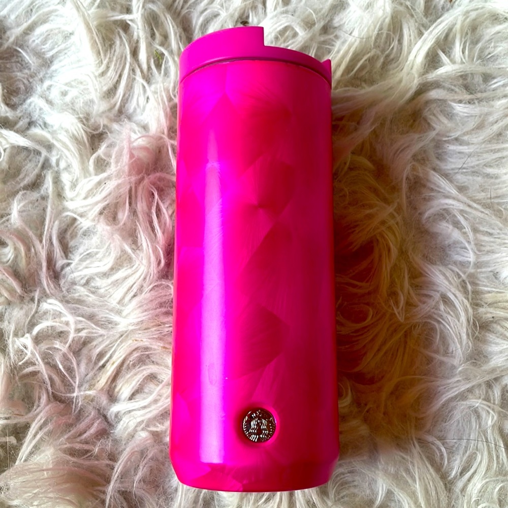 2/$20 EUC STARBUCKS STAINLESS STEEL PINK COFFE MUG!!